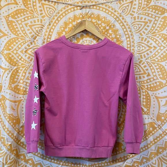 MTV Pink and Zebra long Cropped Sweatshirt Girls Size: XL - Picture 2 of 3